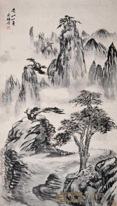 钱瘦铁  黄山一角 立轴 91×52cm
